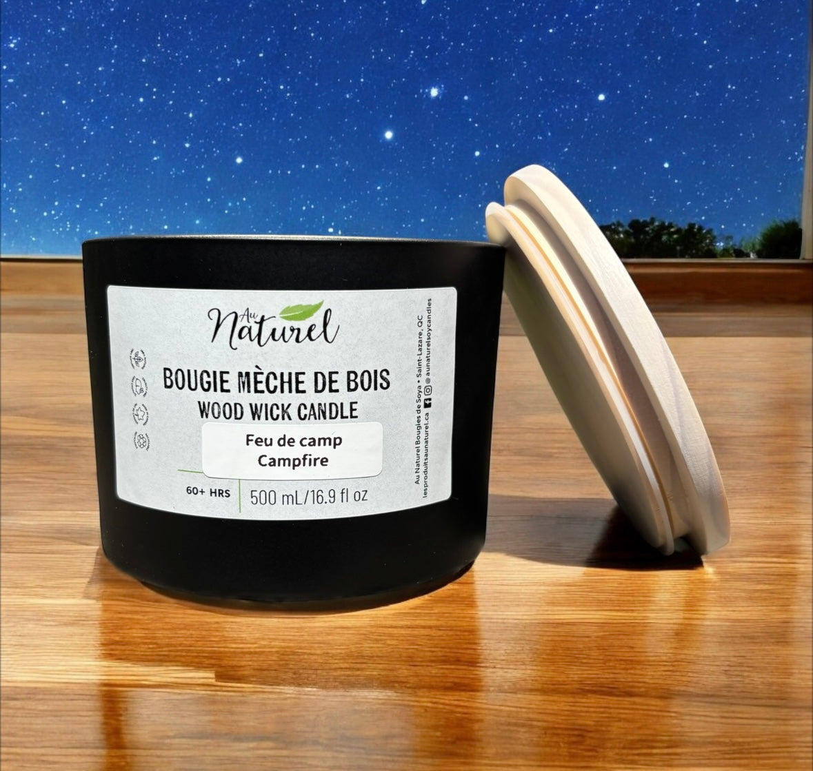Crackling Campfire Wood Wick Natural Soy Candle