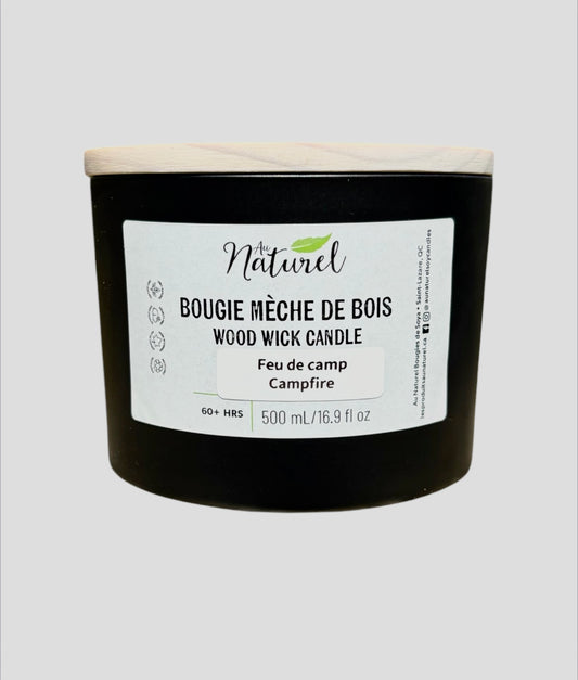 Crackling Campfire Wood Wick Natural Soy Candle