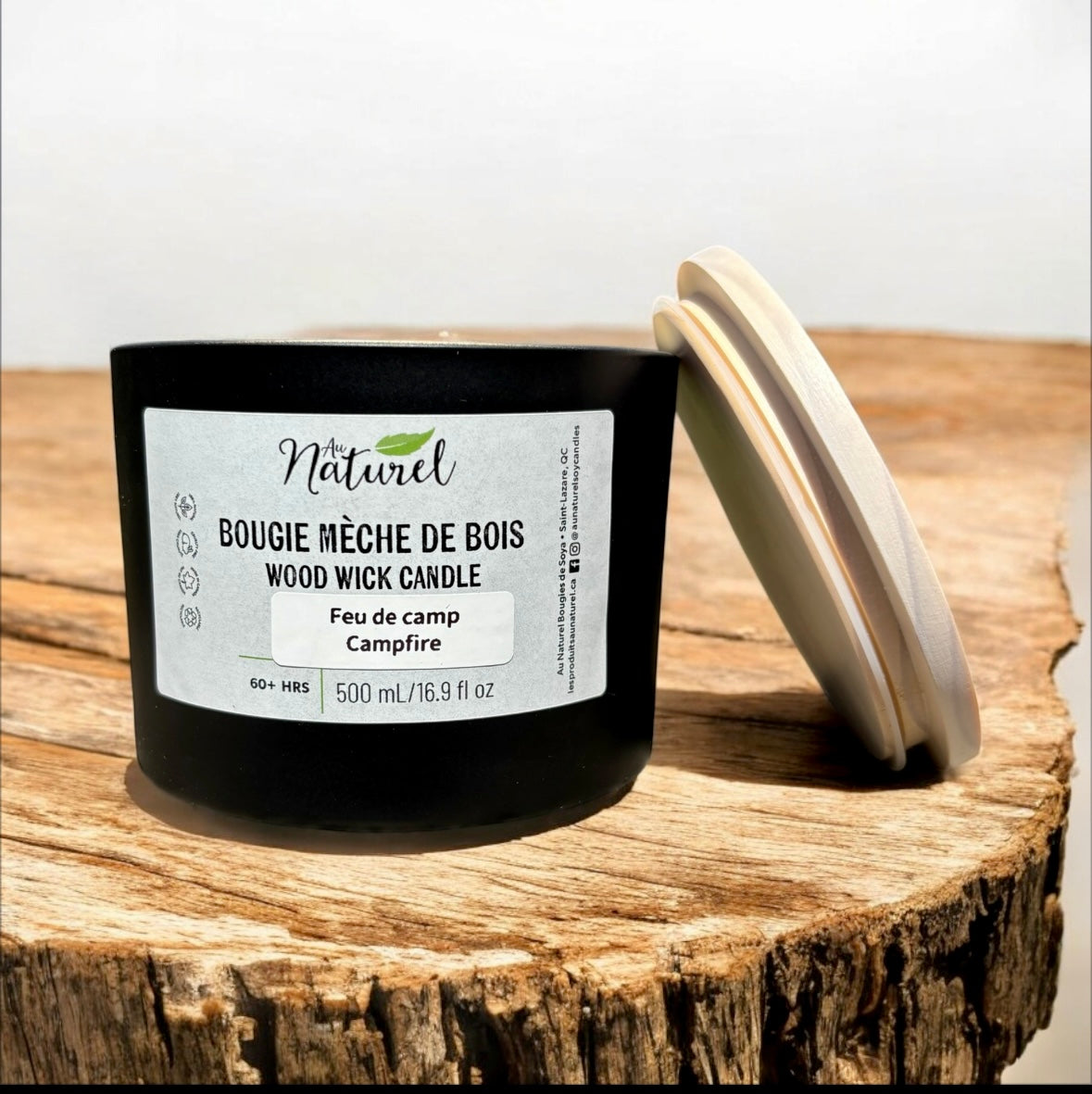 Crackling Campfire Wood Wick Natural Soy Candle