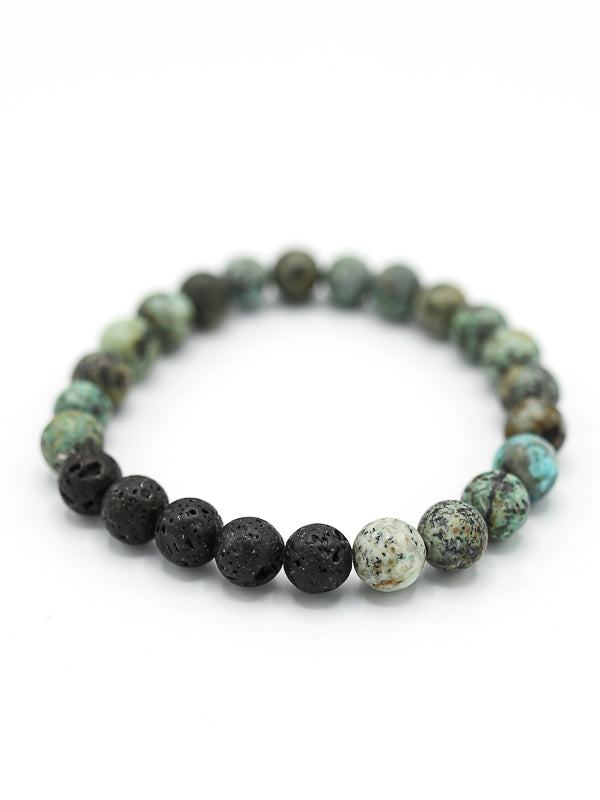 Bracelet diffuseur en roche volcanique - Turquoise